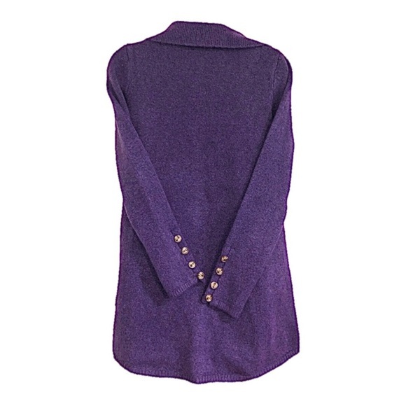 Zara purple knit fuzzy button down long cardigan jacket size medium brand new - Picture 11 of 16